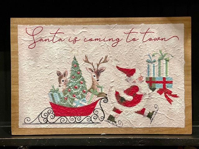 SANTA IS COMING TO TOWN WALL ART 4559229