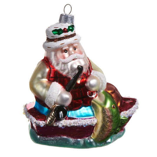 FISHING SANTA HANGING ORNAMENT 4552911