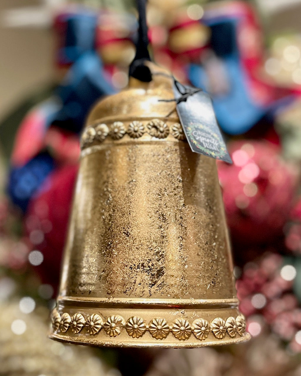 GOLD EMBELLISHED BELL 7 INCH HANGING 4550802 