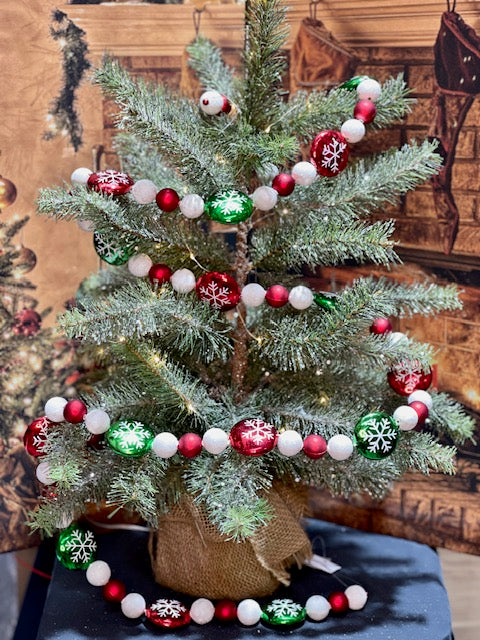SNOWFLAKE RED/GREEN GARLAND 6FT G4216235