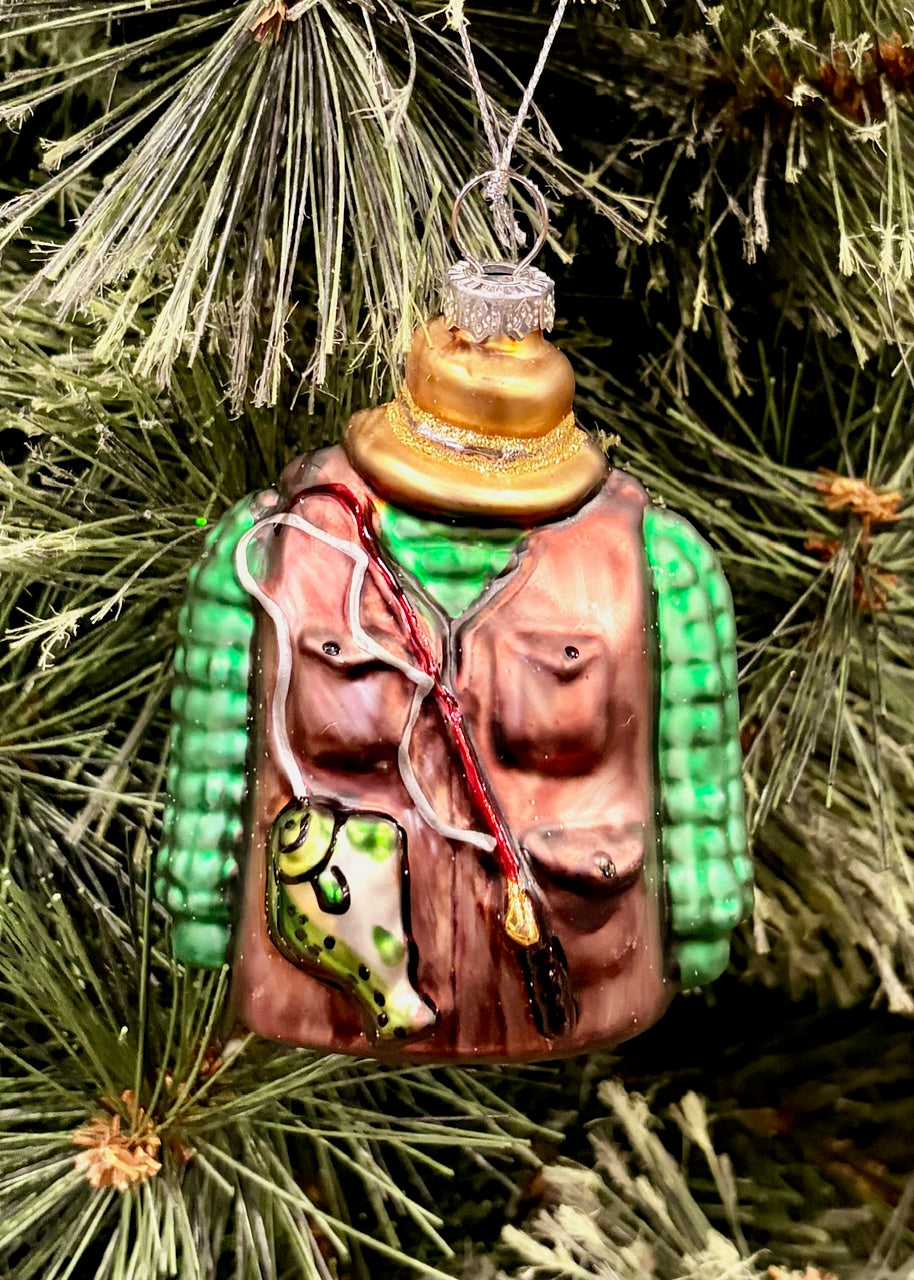 GLASS FISHNG VEST HANGING ORNAMENT 4524867