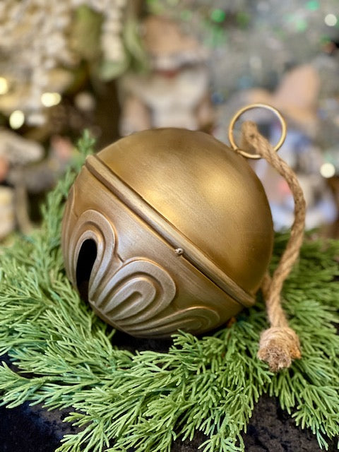 GOLD METAL SLEIGH BELL 7 INCH HANGING 4521349
