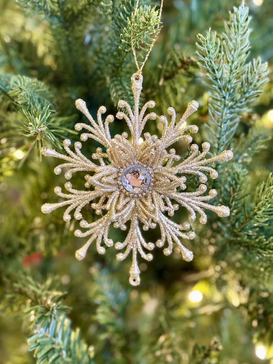 Gold Glittered Snowflake Ornament 4519238