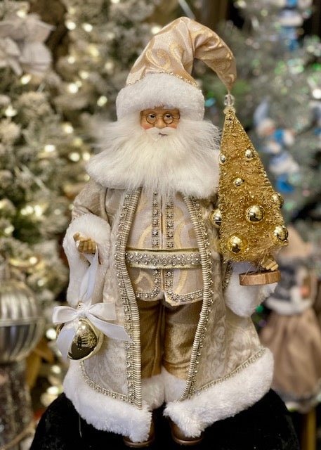 CHAMPAGNE SANTA WITH GOLD TREE 4515535