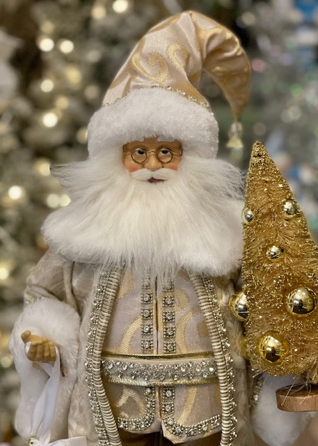 CHAMPAGNE SANTA WITH GOLD TREE 4515535