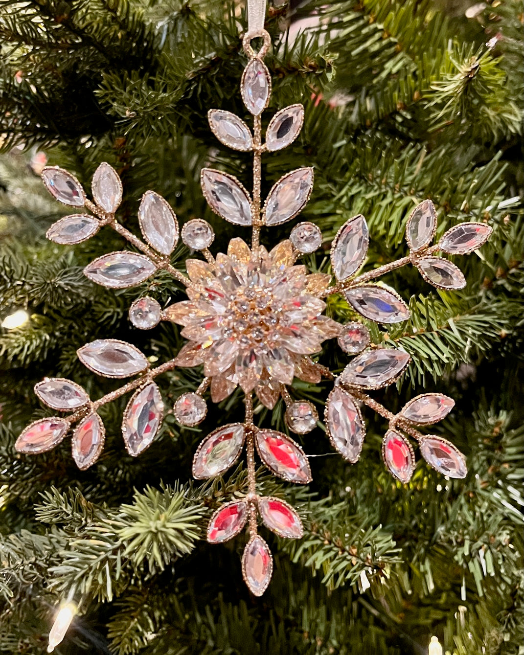 6" JEWEL AND BROOCH SNOWFLAKE METAL ORNAMENT 4513588