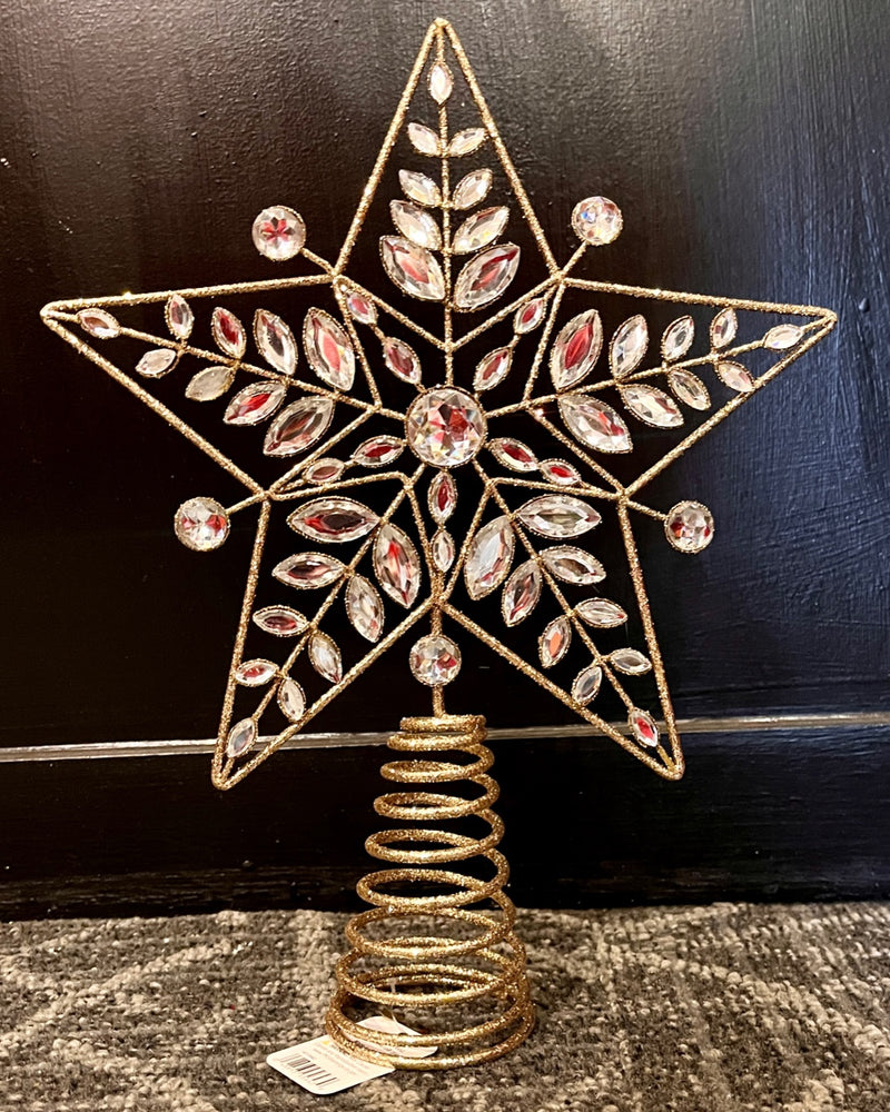 12" GOLD JEWELED STAR TREE TOPPER 4513582