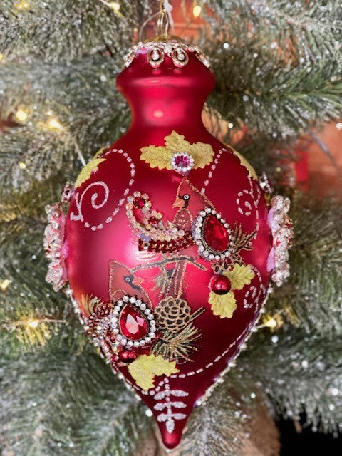 MARK ROBERTS -KINGS JEWELS - 8INCH RED FINIAL ORNAMENT 36-21490