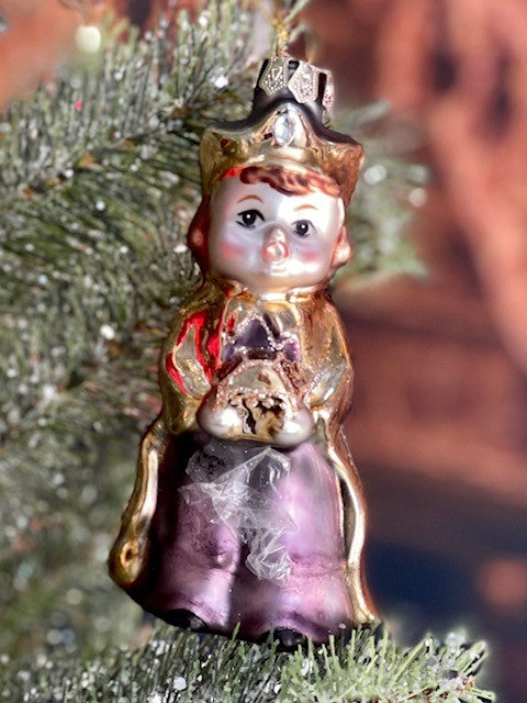 NATIVITY SET OF 5 GLASS ORNAMENTS 