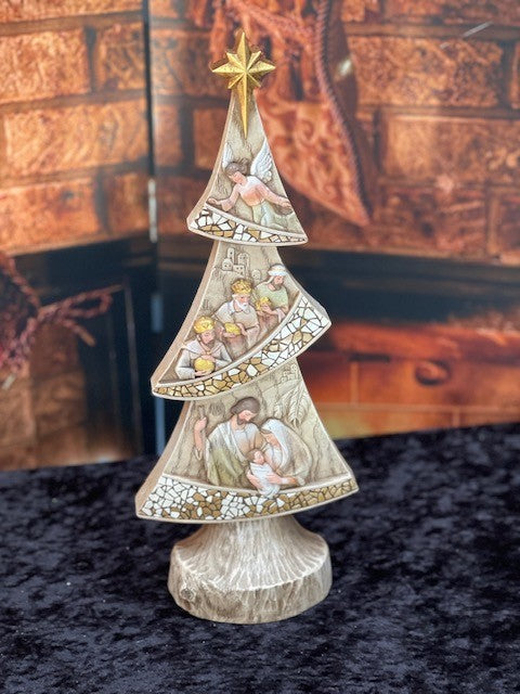 ROMAN CHRISTMAS - 14.25" NATIVITY TREE GOOD SHEPHERD 633303