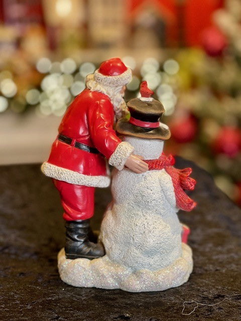SANTA STANDING WITH SNOWMAN & GIFTS 134033