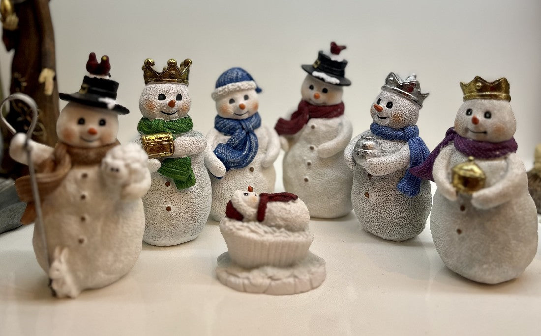 SNOWMAN 7PC NATIVITY SET 14046