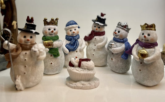 SNOWMAN 7PC NATIVITY SET 14046