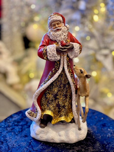 JOSEPH'S STUDIO SANTA WITH CARIDNAL & DEER 633492