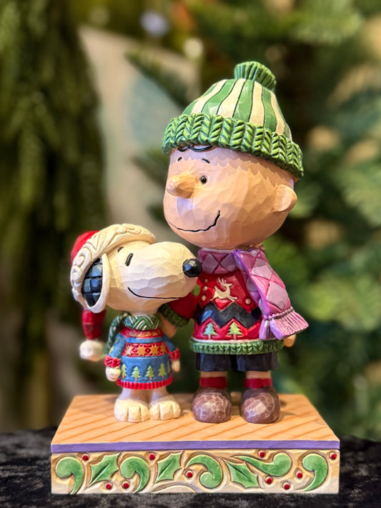 JIM SHORE - PEANUTS - CHARLIE BROWN & SNOOPY CHRISTMAS SWEATERS 6018686