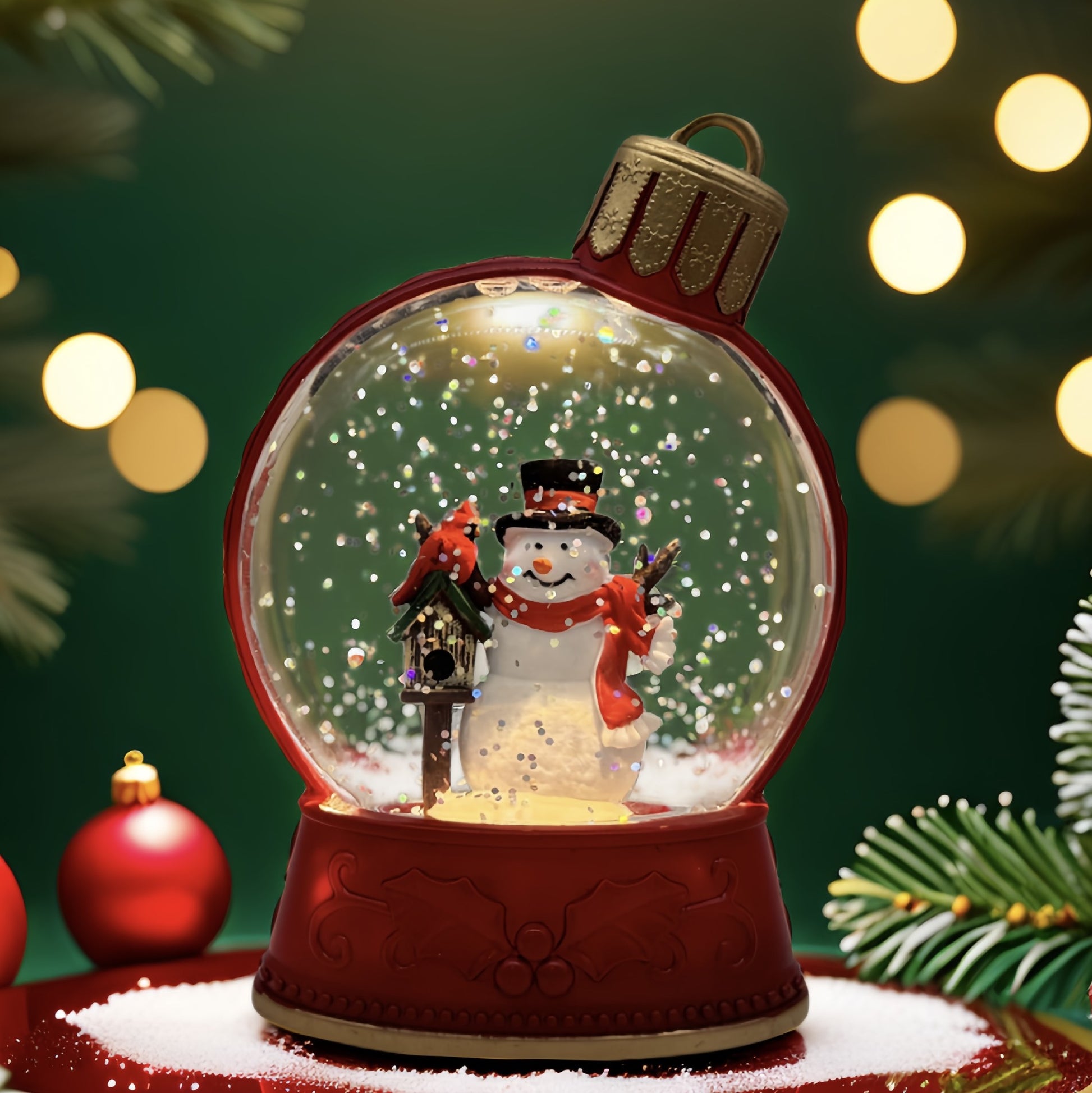 LED SNOWGLOBE - MINI ORNAMENT WITH SNOWMAN MJ04-1