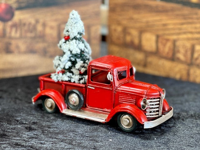 SMALL RUSTIC RED PICK UP TRUCK