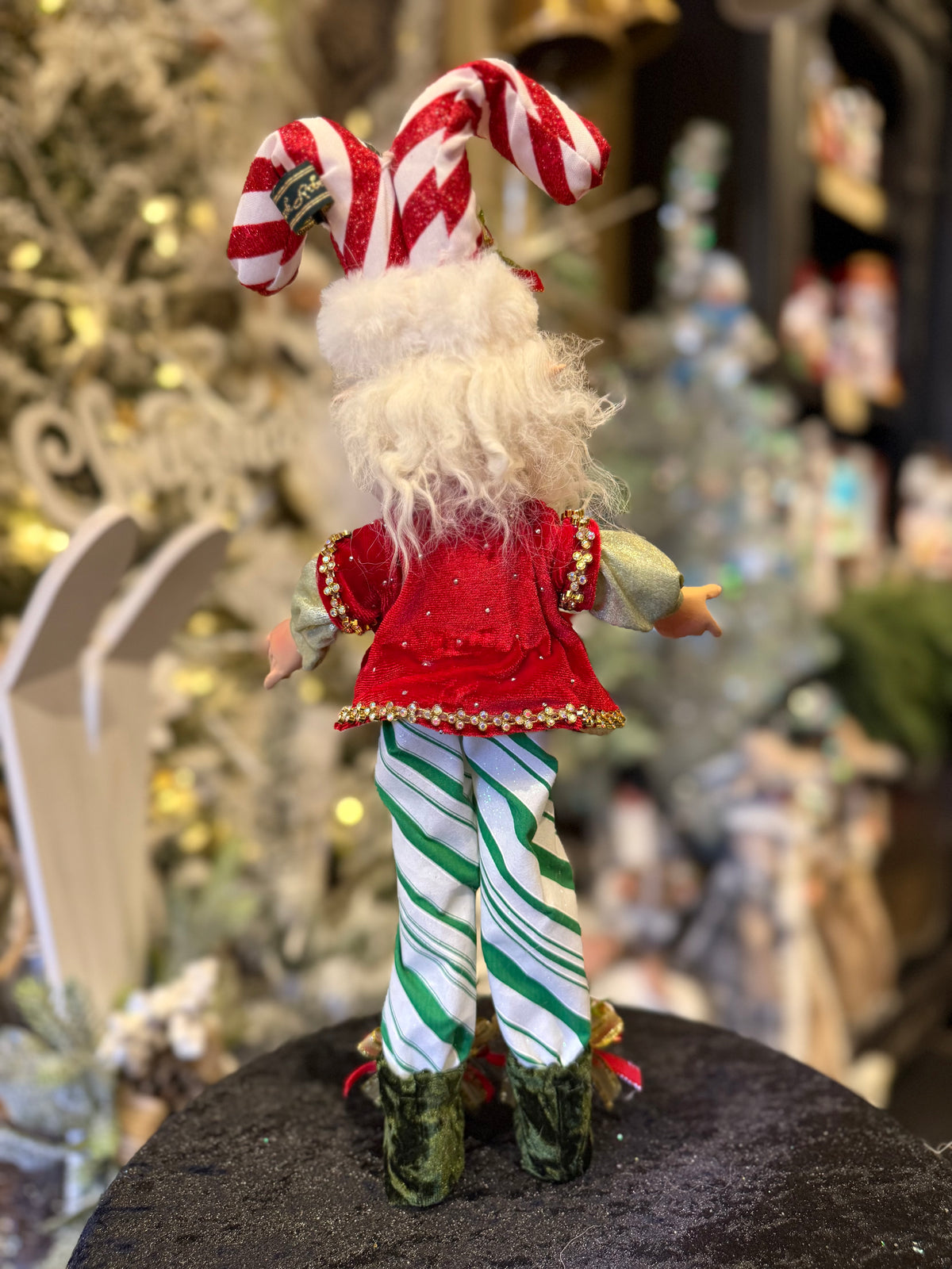 MARK ROBERTS - Small North Pole Candy Cane Elf 51-64128