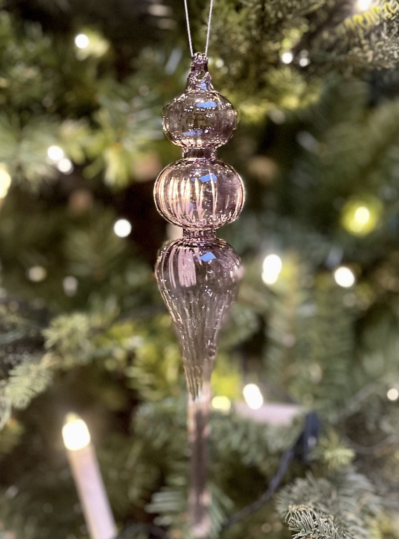 AMETHYST FINIAL ROUND GLASS HANGING ORNAMENT 4329011