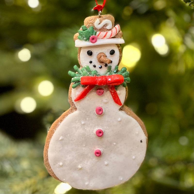 GINGERBREAD SNOWMAN COOKIE 5 INCH HANGING ORNAMENT 4116251