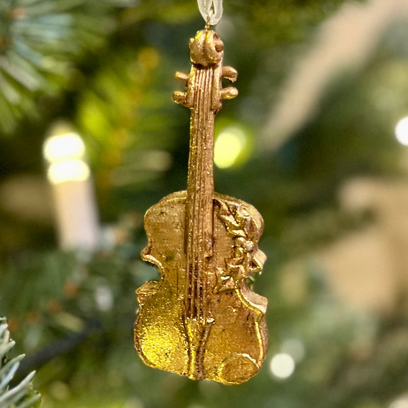 GOLD VIOLIN 4 INCH HANGING ORNAMENT 4316163