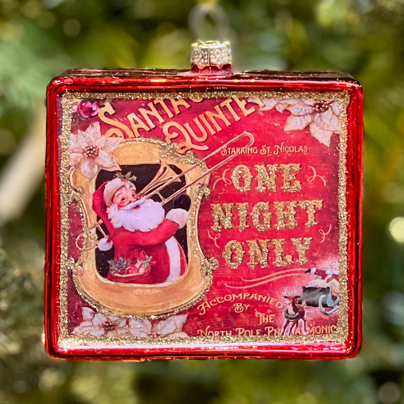 SQUARE SANTA WITH INSTRUMENT ONE NIGHT ONLY ORNAMENT 4324610