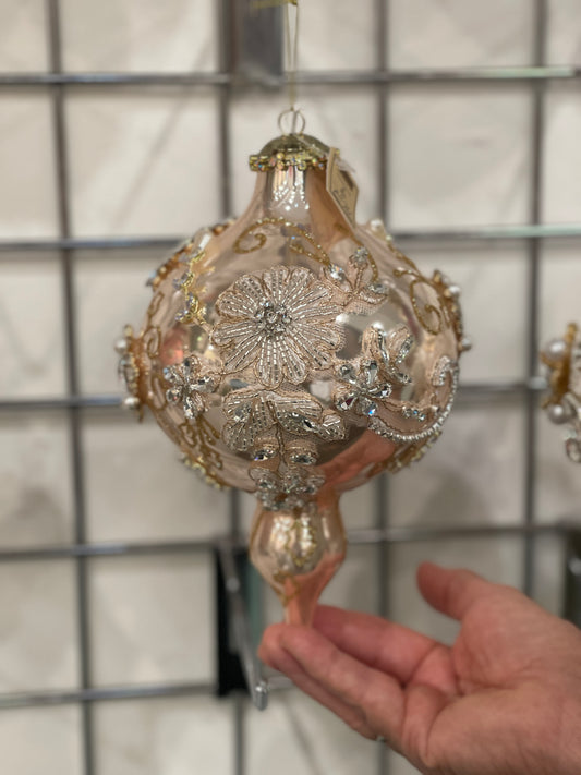 MARK ROBERTS KING'S FEWEL PALE PEACH EXTRA FANCY FINIAL 9 INCH 36-54370