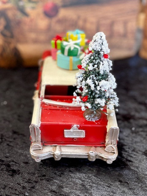 RED & CREAM TIN OLDS MOBILE