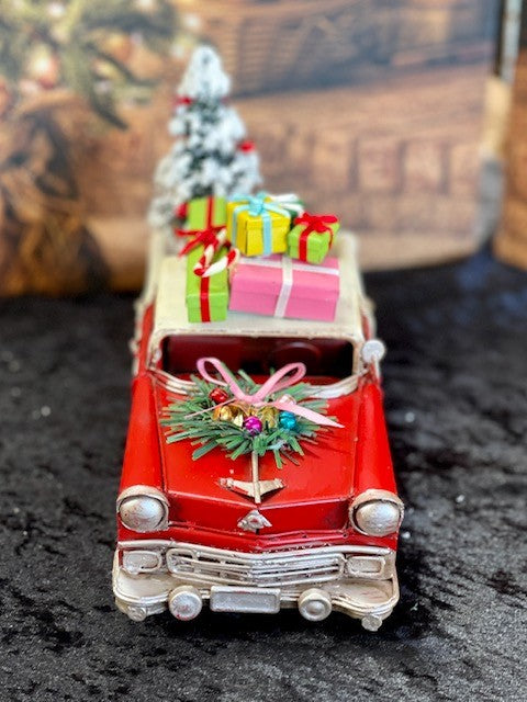 RED & CREAM TIN OLDS MOBILE