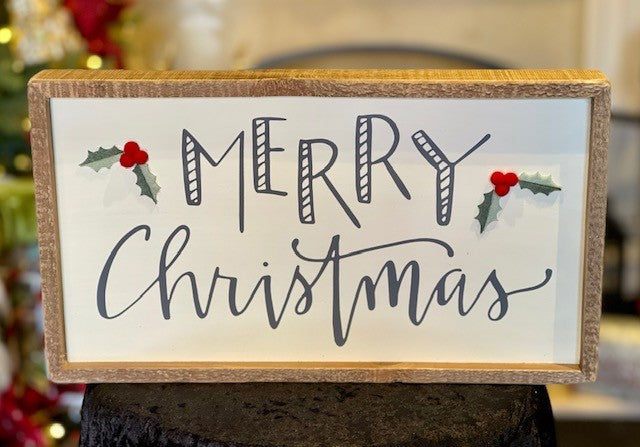 MERRY CHRISTMAS INSET BOX SIGN