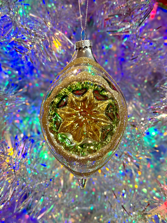 SILVER TEARDROP REFLECTOR ORNAMENT - JQAM347
