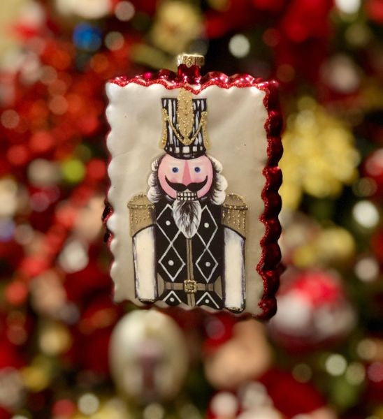 RECTANGLE GLASS NUTCRACKER ORNAMENTS