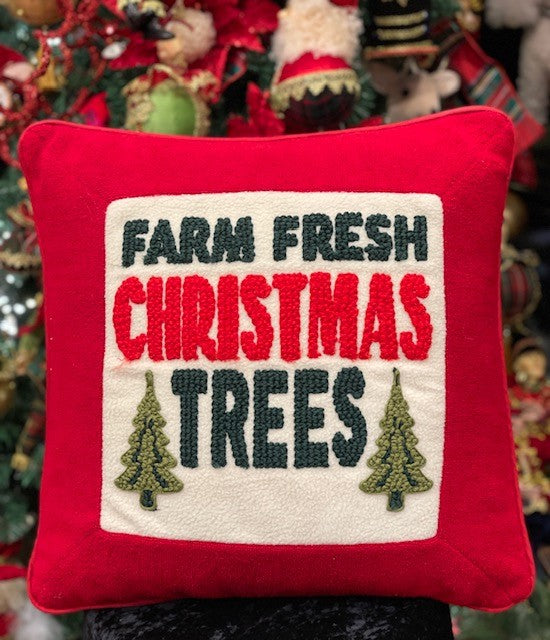 FARM FRESH CHRISTMAS TREES PILLOW