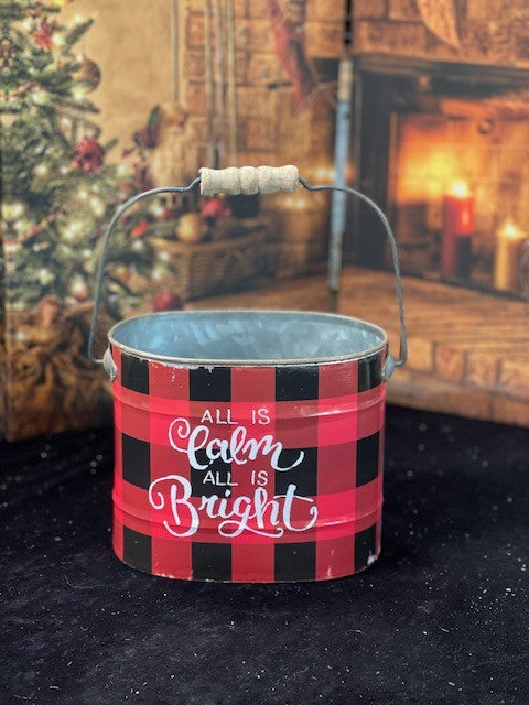 BUFFALO CHECK OVAL TIN BUCKET - SMALL BF186132