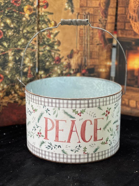 PEACE ROUND TIN BUCKET 104193