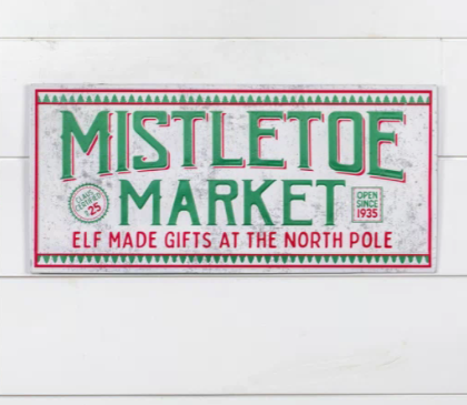 MISTLETOE MARKET TIN SIGN BF196820