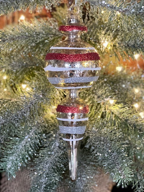 MERCURY CHAMPAGNE WITH RED STRIPED FINIAL 4124501 B