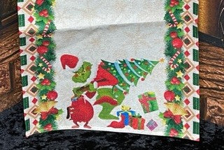 MERRY GRINCHMAS TABLE RUNNER STEALING TREE