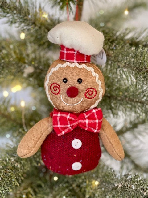 GINGERBREAD BOY CHEF HANGING ORNAMENT XX9481