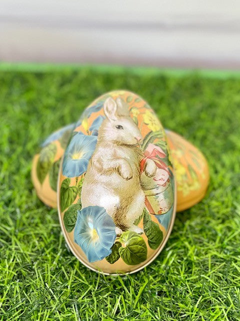 ORANGE EASTER RABBIT EGG TIN MT2886