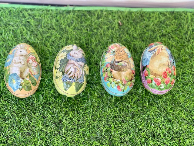 ORANGE EASTER RABBIT EGG TIN MT2886