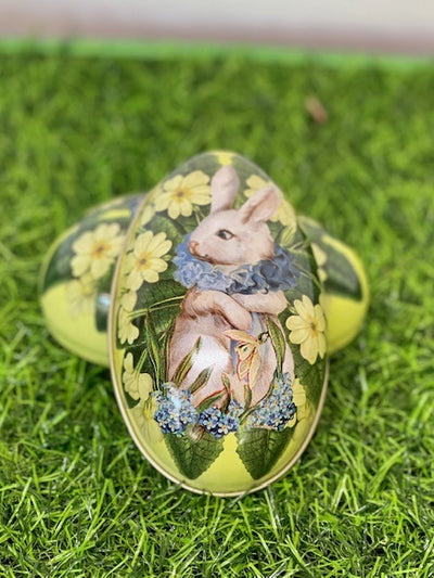 YELLOW EASTER RABBIT EGG TIN MT2886