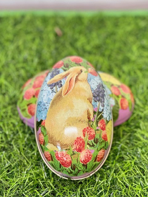 PINK EASTER RABBIT EGG TIN MT2886