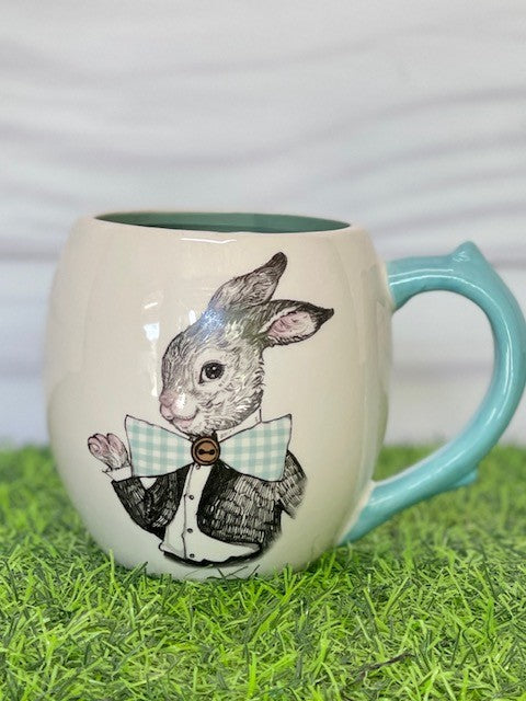 BLUE EASTER RABBIT MUG KTEM018