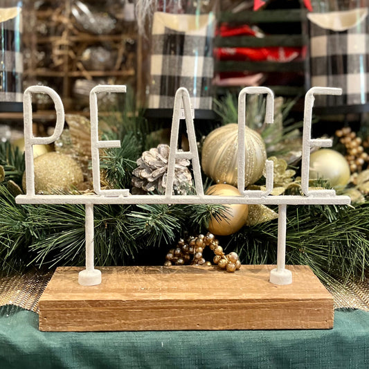 PEACE WOOD & METAL SIGN 4257293