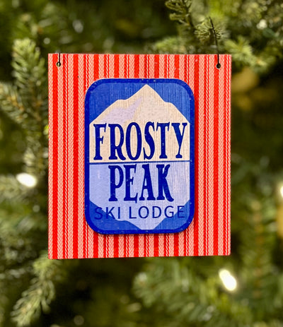 SKI PATCH FROSTY PEAK SKI LODGE ORNAMENT 4316081