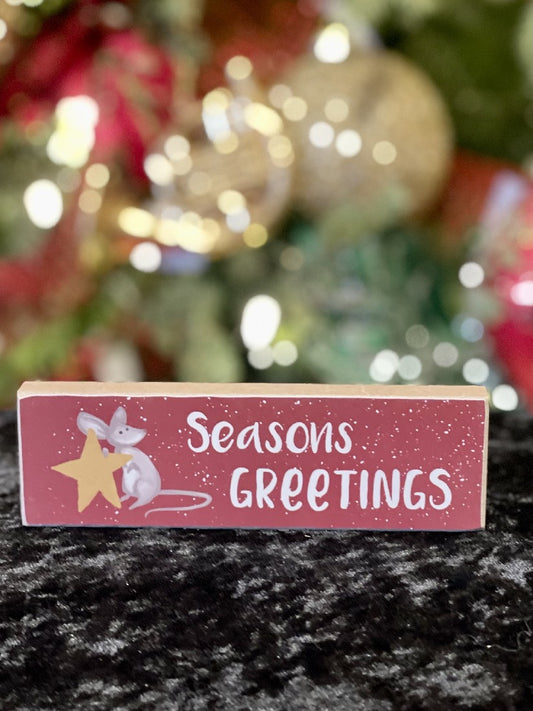 SEASONS GREETINGS MOUSE MINI BLOCK 36292