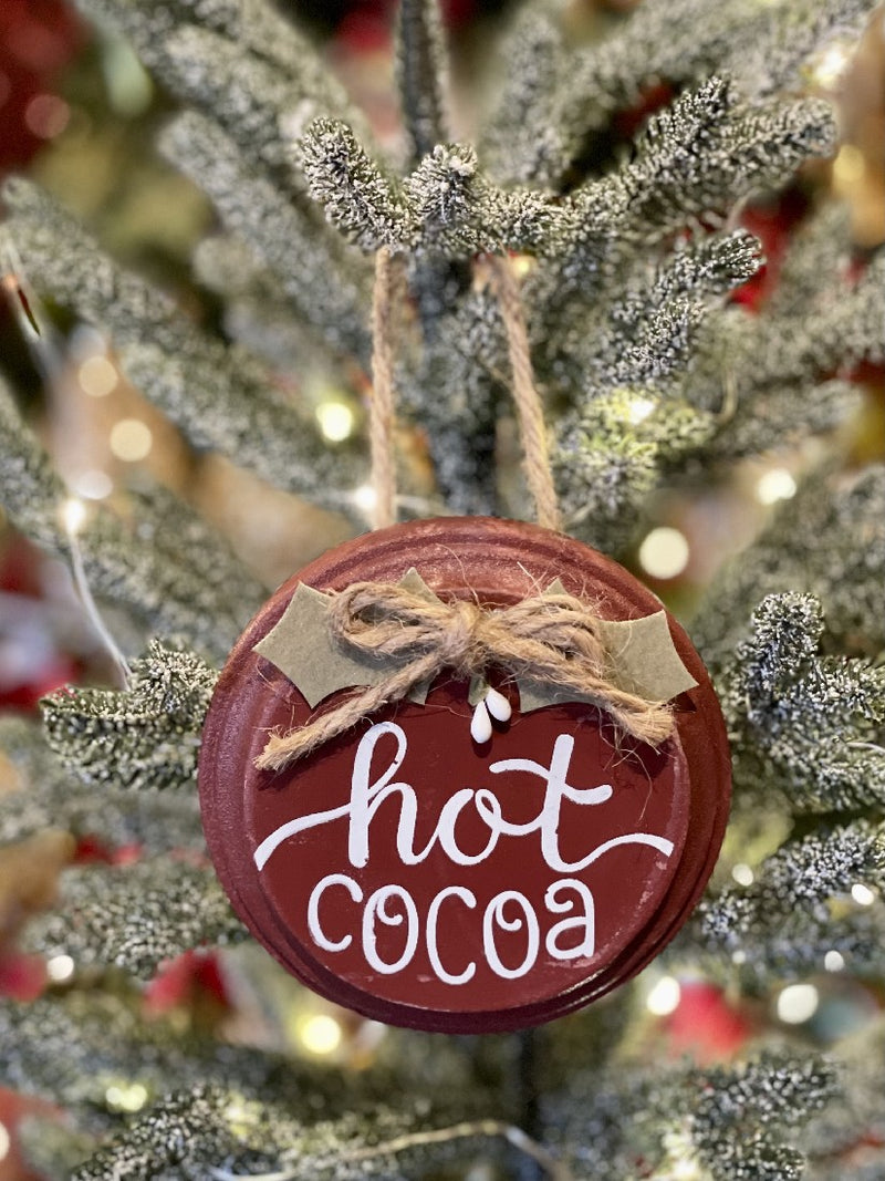 HOT COCOA ROUND DISC HANGING ORNAMENT 36709