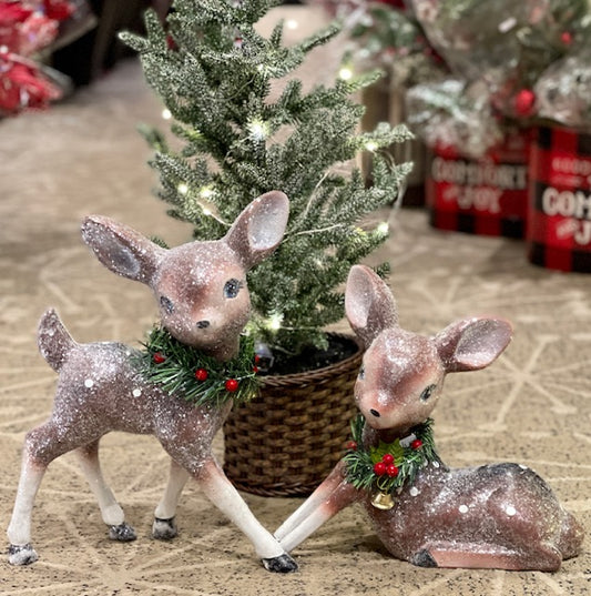 VINTAGE REINDEER WITH WREATH PAIR 12INCH 4212557