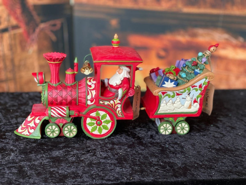 JIM SHORE HWC CHRISTMAS - TRAIN ENGINE - ON TRACK FOR GOOD TIDINGS 6005691